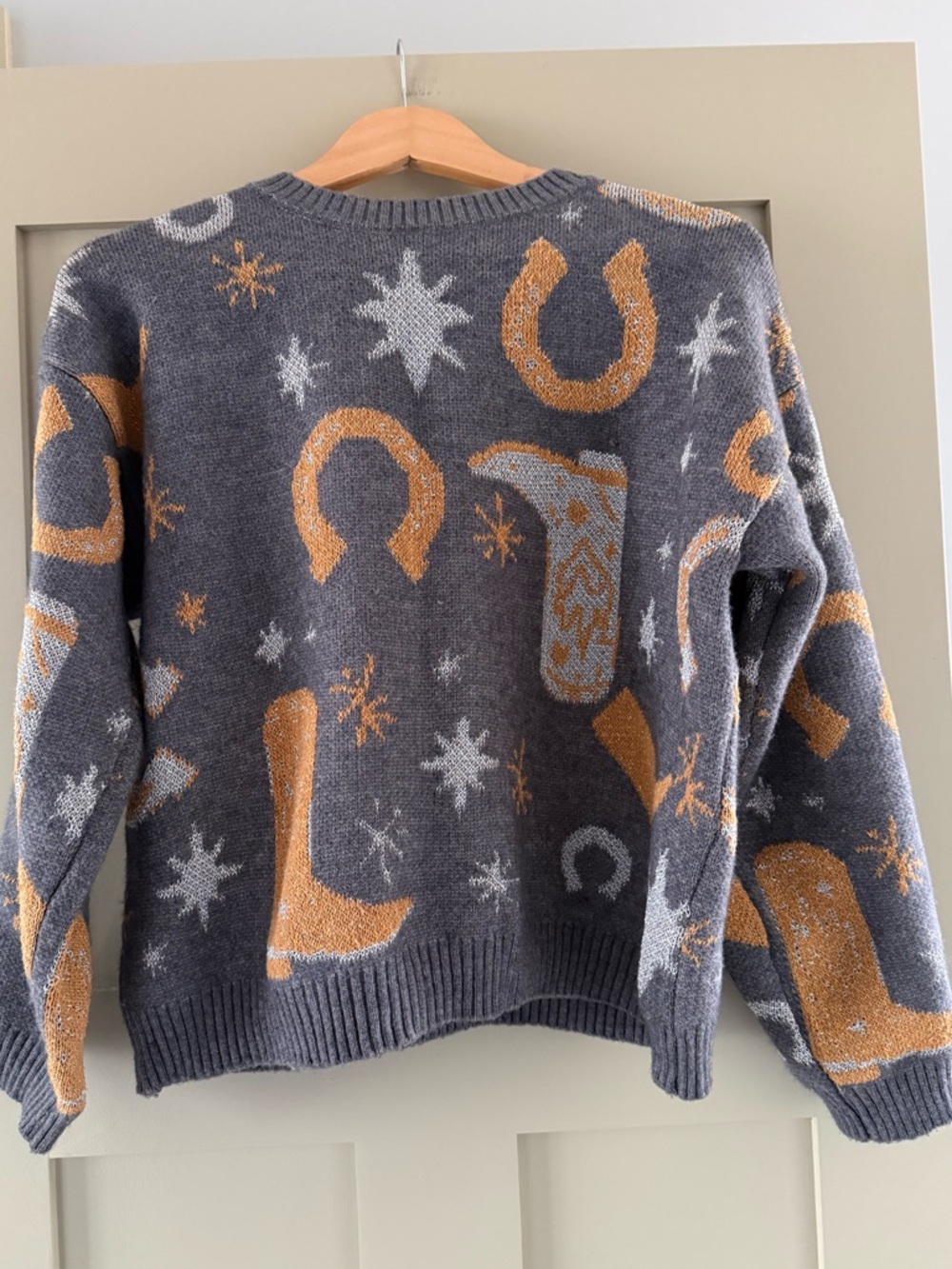 Sunday Up Gray Western Crewneck Sweater
